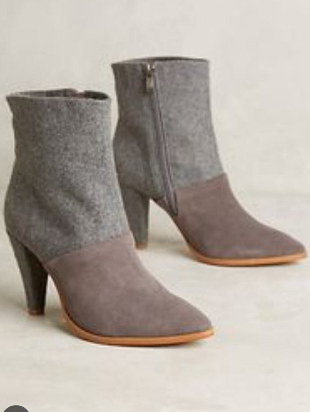 Anthropology Matiko Women's Two-Tone Gray Suede & Knit Ankle Boots Sz 40/9 US